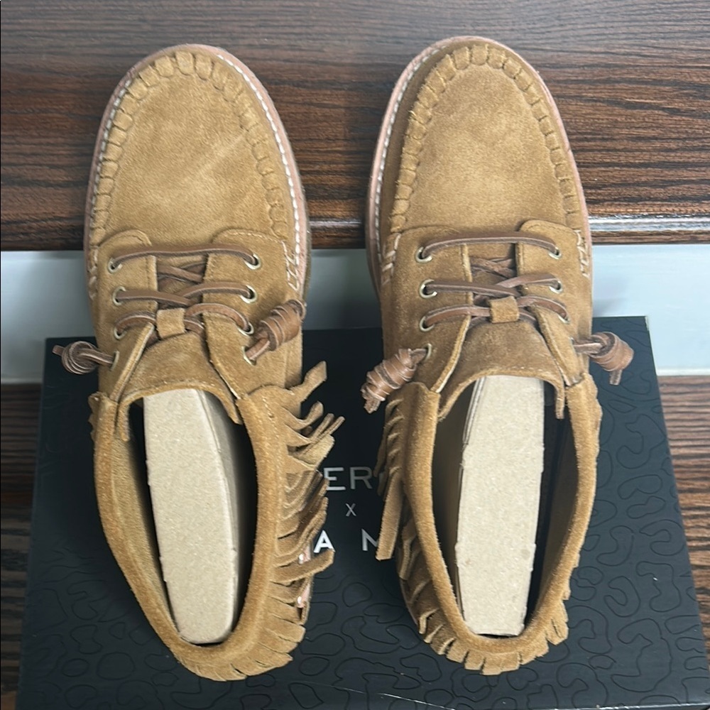 Rebecca Minkoff x Sperry Collab. Women’s Brown Fringe Chukka Suede Booties,9.5M - Picture 10 of 13